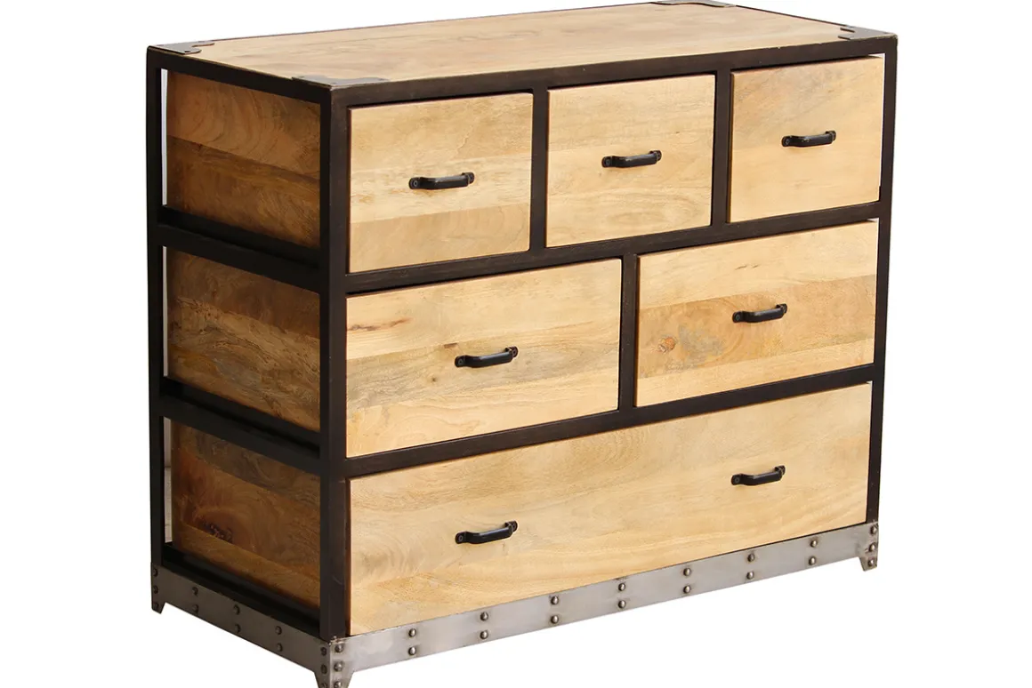 Cheap Miliboo Cómoda industrial madera maciza INDUSTRIA