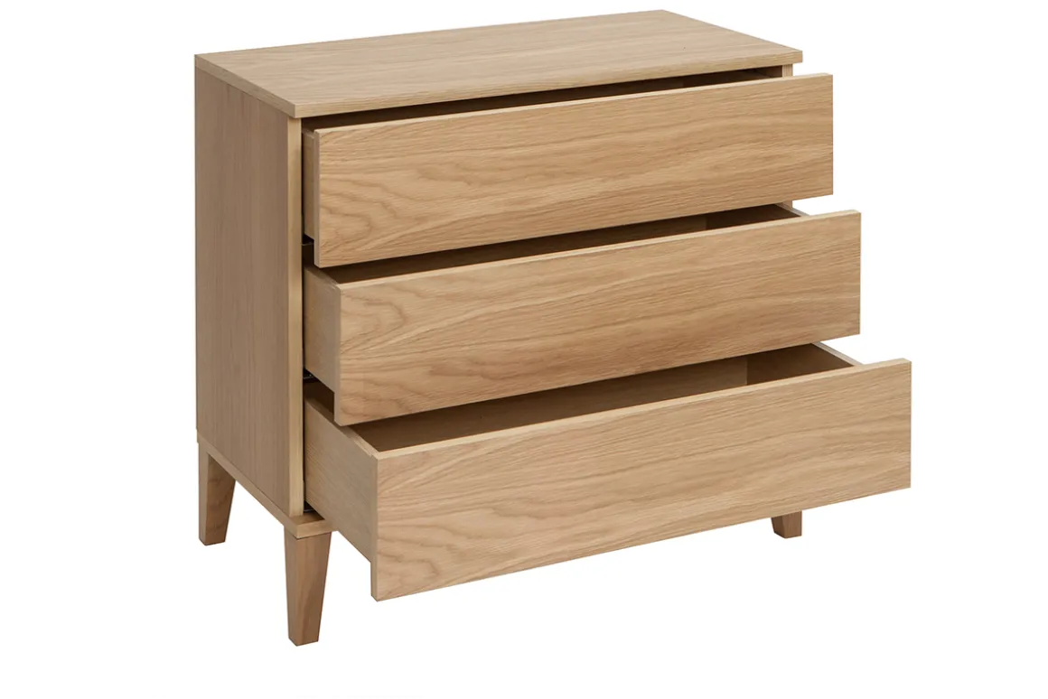 Shop Miliboo Cómoda nórdica de 3 cajones de madera clara FREDDY