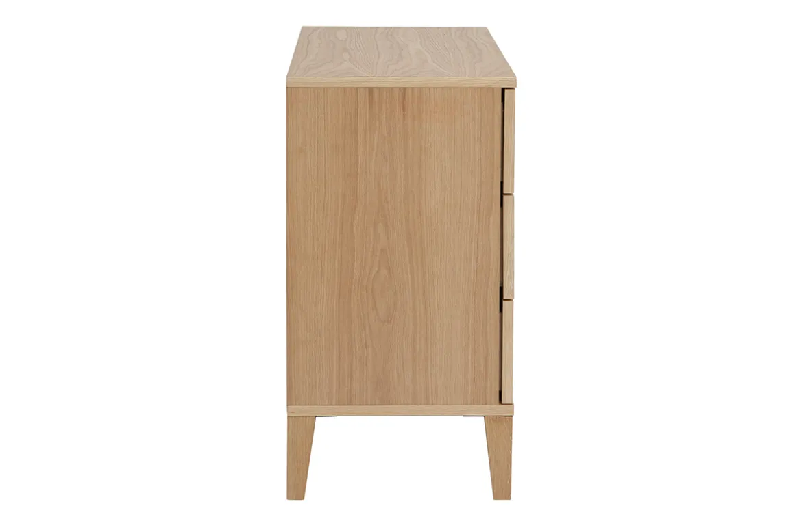 Shop Miliboo Cómoda nórdica de 3 cajones de madera clara FREDDY