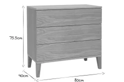 Shop Miliboo Cómoda nórdica de 3 cajones de madera clara FREDDY