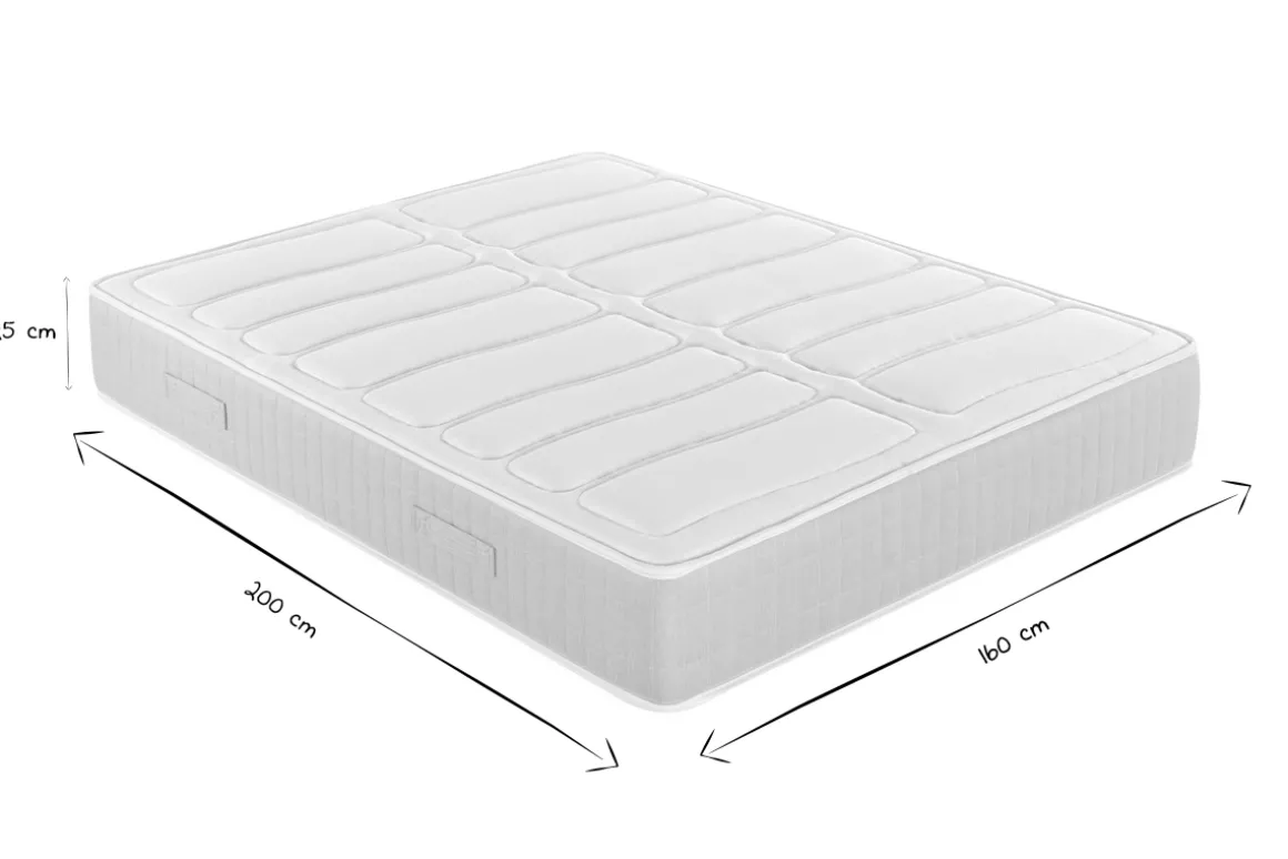 Flash Sale Miliboo Colchón de 160 × 200 cm con muelles ensacados y memory foam de 25 cm BEN