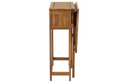 Hot Miliboo Conjunto de 2 sillas plegables y 1 mesa de balcón abatible con almacenaje de madera maciza PRADO