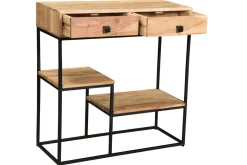 Hot Miliboo Consola 2 cajones en acacia y metal L80 cm GRENELLE