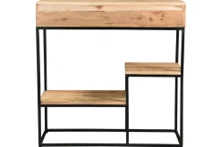 Hot Miliboo Consola 2 cajones en acacia y metal L80 cm GRENELLE