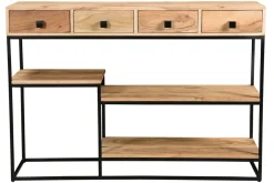 Best Miliboo Consola 4 cajones en cacia y metal negro L115 cm GRENELLE