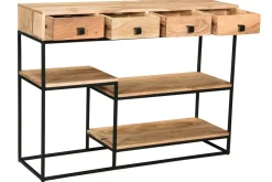Best Miliboo Consola 4 cajones en cacia y metal negro L115 cm GRENELLE