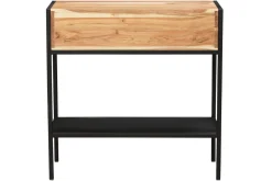 Shop Miliboo Consola en acacia y metal negro 2 cajones ARTHUS