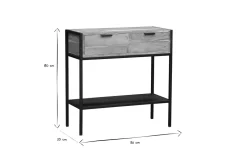 Shop Miliboo Consola en acacia y metal negro 2 cajones ARTHUS