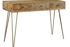 Fashion Miliboo Consola en mango y metal dorado L120 cm LINIUM