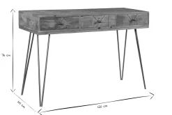 Fashion Miliboo Consola en mango y metal dorado L120 cm LINIUM