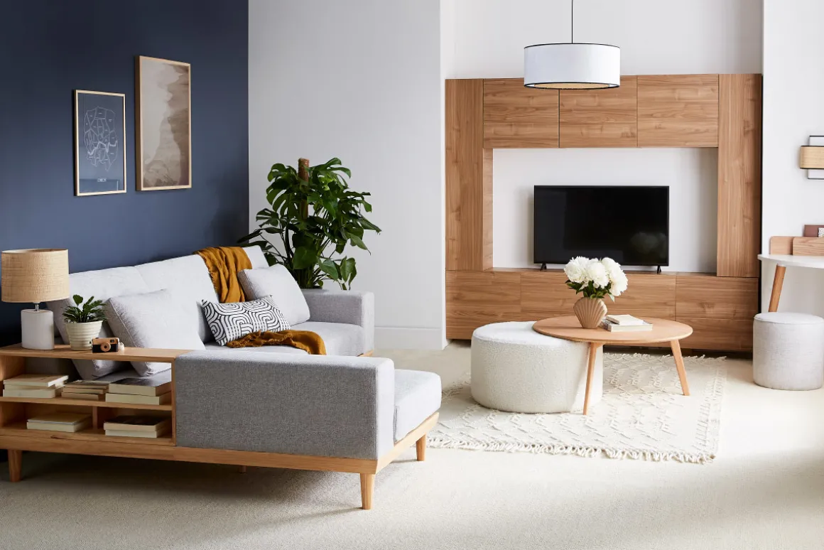 Store Miliboo Elemento de pared cuadrado acabado madera clara ETERNEL