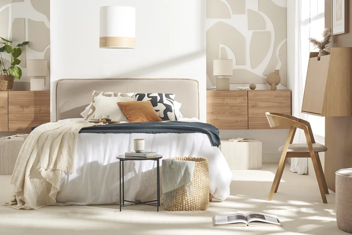 Store Miliboo Elemento de pared cuadrado acabado madera clara ETERNEL