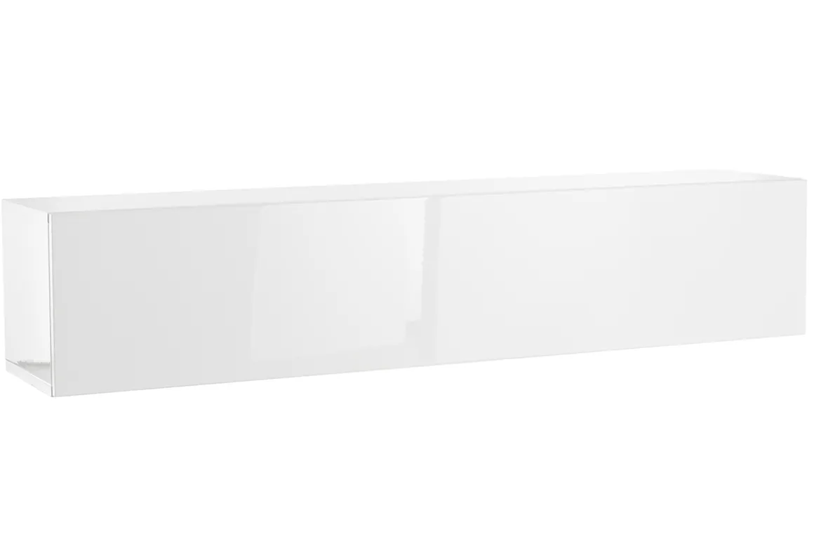 Store Miliboo Elemento de pared TV horizontal lacado blanco brillante ETERNEL