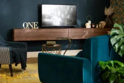 Sale Miliboo Elemento de pared TV horizontal acabado nogal ETERNEL