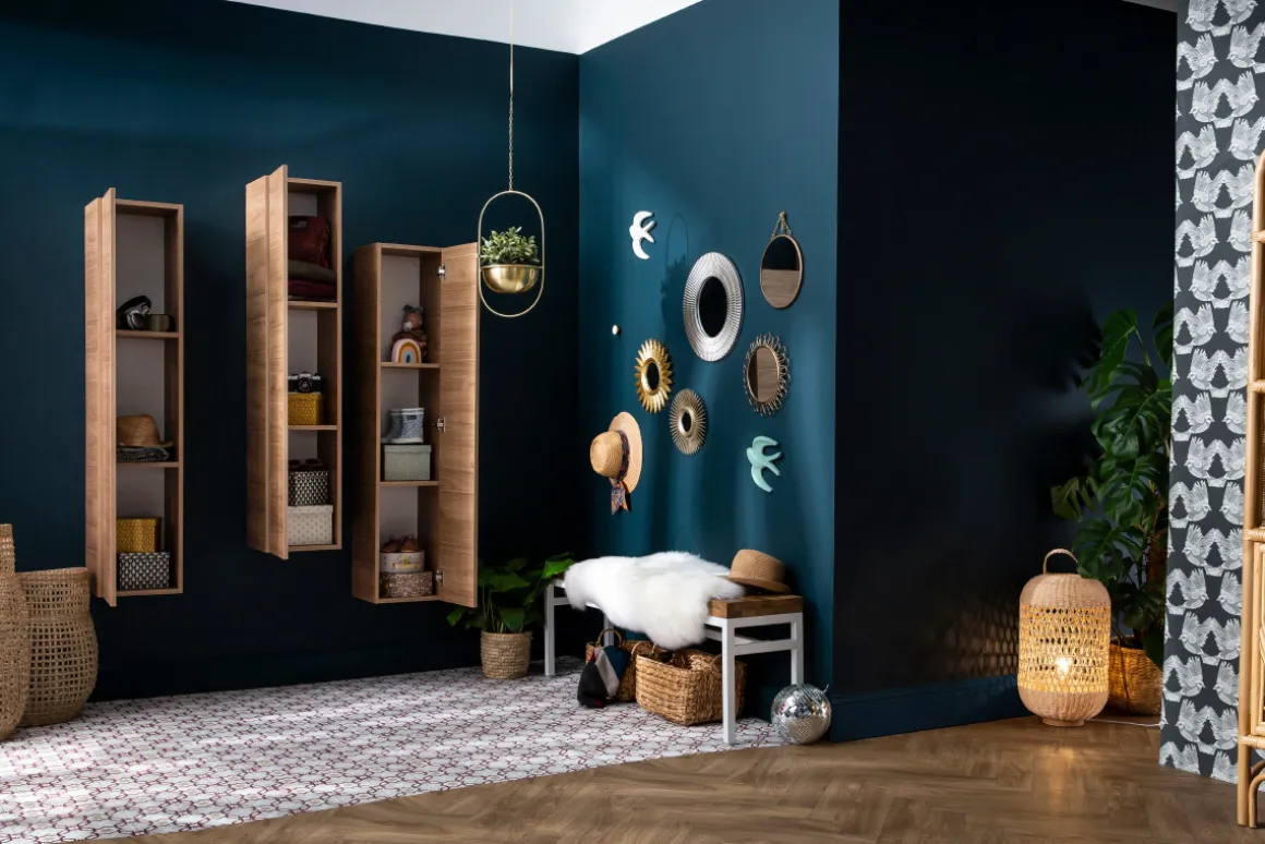 Online Miliboo Elemento de pared TV vertical acabado madera clara ETERNEL