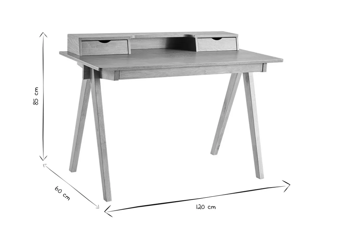 Best Sale Miliboo Escritorio con almacenaje de madera clara 120 cm PULITO
