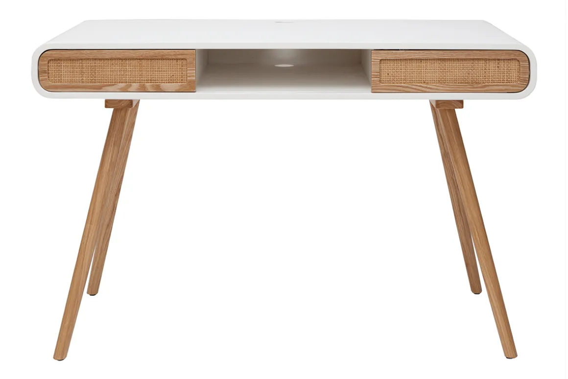 Clearance Miliboo Escritorio con puertas correderas y rejilla L120 cm OLYMPE
