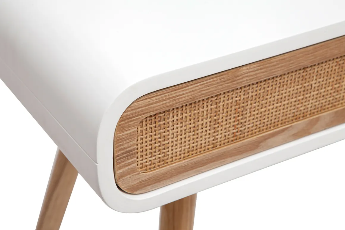 Clearance Miliboo Escritorio con puertas correderas y rejilla L120 cm OLYMPE
