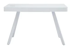 Store Miliboo Escritorio conectado multimedia - Cristal y metal blanco CLEVER
