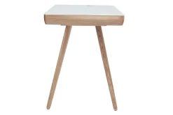 Cheap Miliboo Escritorio conectado multimedia - Cristal blanco y madera CLEVER