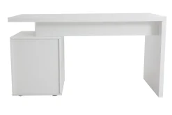 Flash Sale Miliboo Escritorio de diseño 3 cajones lacado blanco CALIX