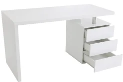 Flash Sale Miliboo Escritorio de diseño 3 cajones lacado blanco CALIX