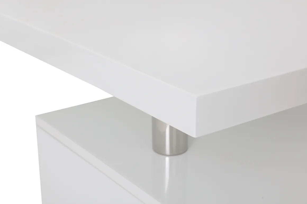 Flash Sale Miliboo Escritorio de diseño 3 cajones lacado blanco CALIX