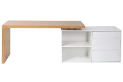 Discount Miliboo Escritorio de diseño modulable blanco brillante y fresno NEW MAX
