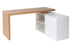 Discount Miliboo Escritorio de diseño modulable blanco brillante y fresno NEW MAX