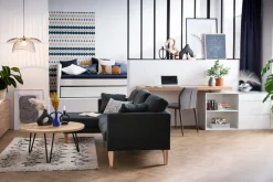 Discount Miliboo Escritorio de diseño modulable blanco brillante y fresno NEW MAX