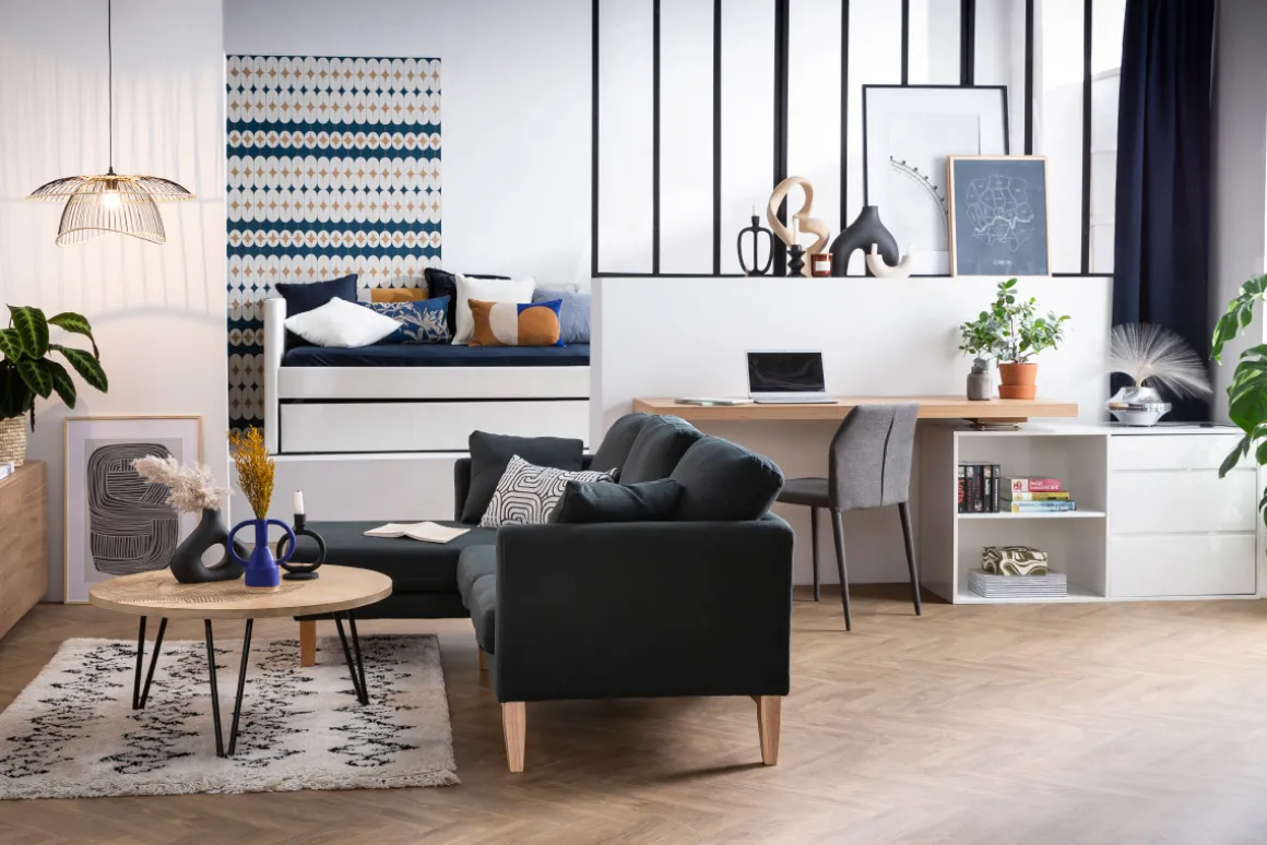 Discount Miliboo Escritorio de diseño modulable blanco brillante y fresno NEW MAX