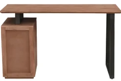 Best Miliboo Escritorio de madera de acacia maciza y metal negro 3 cajones 130 cm HORACE