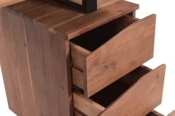 Best Miliboo Escritorio de madera de acacia maciza y metal negro 3 cajones 130 cm HORACE