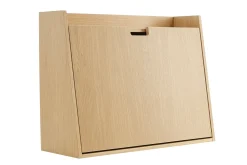 Discount Miliboo Escritorio de pared vintage de roble con cajonera 78 cm GABIN