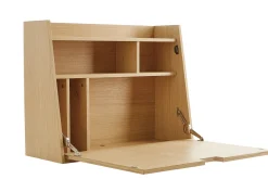 Discount Miliboo Escritorio de pared vintage de roble con cajonera 78 cm GABIN