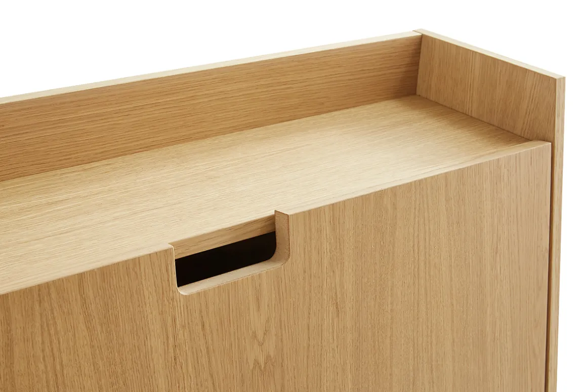 Discount Miliboo Escritorio de pared vintage de roble con cajonera 78 cm GABIN
