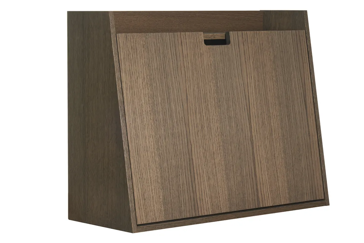 Cheap Miliboo Escritorio de pared vintage con cajonera de madera oscura 78 cm GABIN