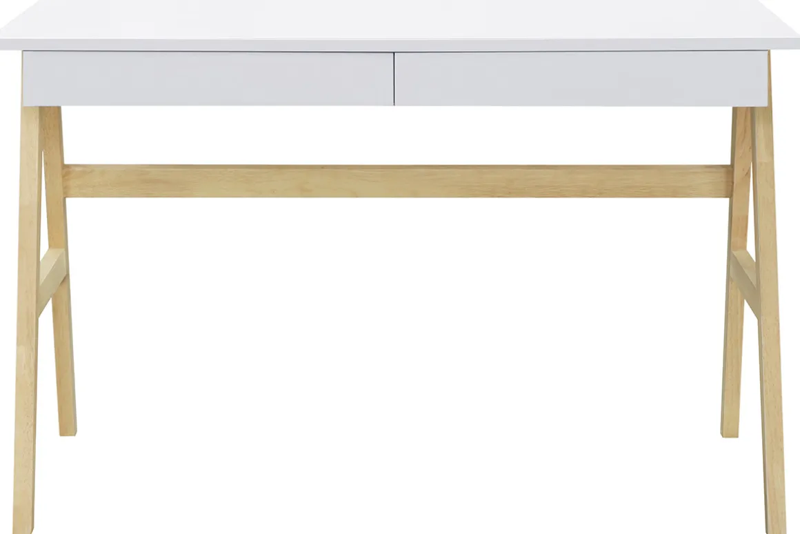 Store Miliboo Escritorio diseño blanco y madera BROOK