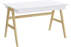 Store Miliboo Escritorio diseño blanco y madera BROOK