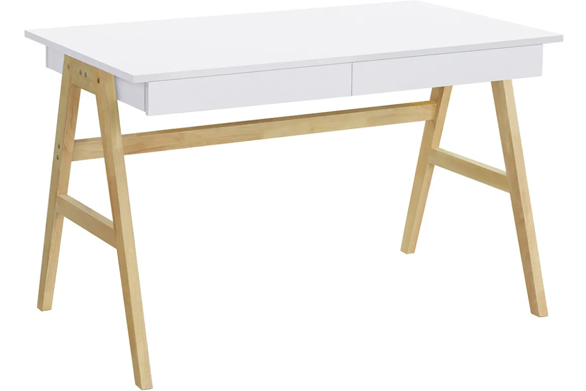 Store Miliboo Escritorio diseño blanco y madera BROOK