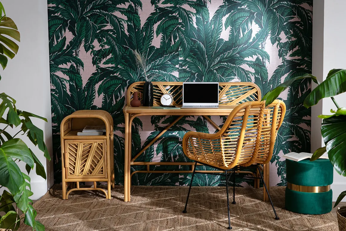 Store Miliboo Escritorio en ratán L120 cm GALON