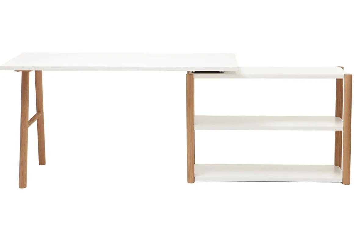 Flash Sale Miliboo Escritorio giratorio diseño escandinavo blanco y roble GILDA
