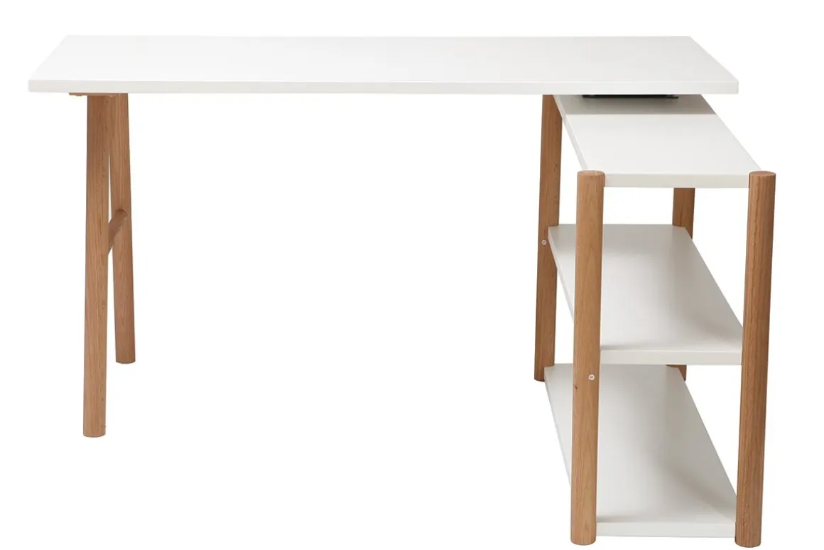 Flash Sale Miliboo Escritorio giratorio diseño escandinavo blanco y roble GILDA