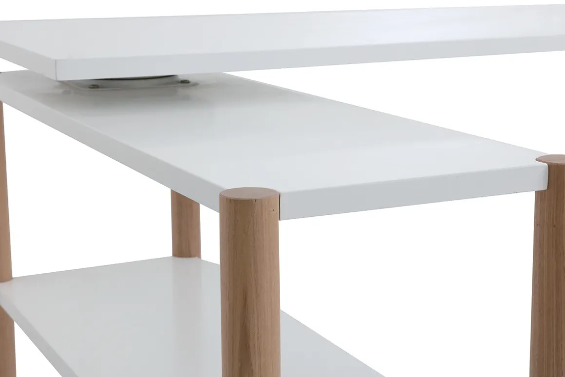 Flash Sale Miliboo Escritorio giratorio diseño escandinavo blanco y roble GILDA