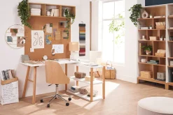 Flash Sale Miliboo Escritorio giratorio diseño escandinavo blanco y roble GILDA
