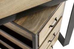 Online Miliboo Escritorio industrial con cajonera móvil en mango macizo L156 cm INDUSTRIA