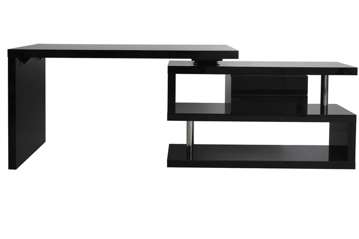 Cheap Miliboo Escritorio moderno modular con almacenaje 2 cajones amovible lacado negro MAX