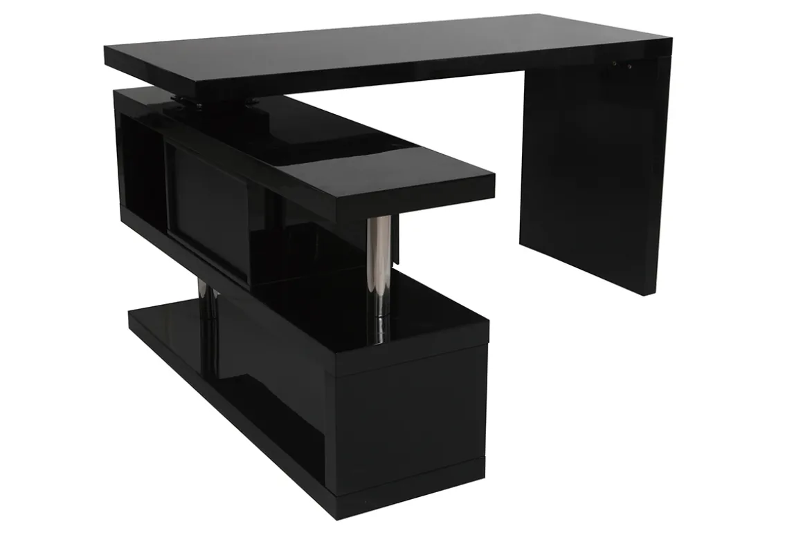 Cheap Miliboo Escritorio moderno modular con almacenaje 2 cajones amovible lacado negro MAX