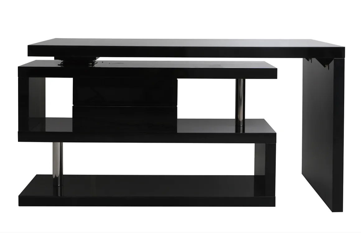 Cheap Miliboo Escritorio moderno modular con almacenaje 2 cajones amovible lacado negro MAX
