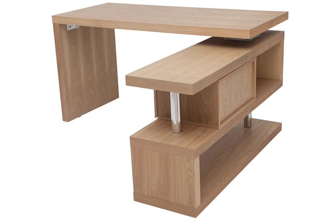 New Miliboo Escritorio moderno modular con almacenaje 2 cajones amovible madera MAX